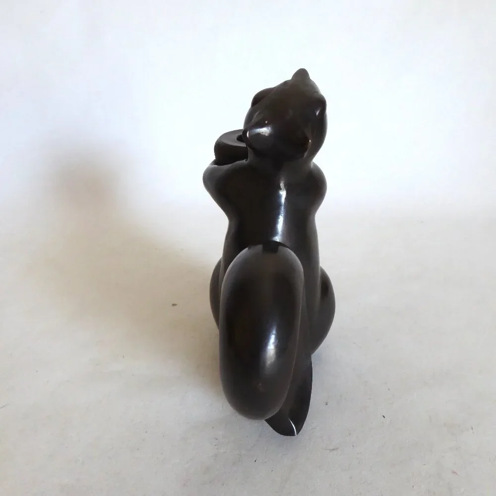 NEW RESTORATION HARDWARE BRONZE SQUIRREL HOLDING ACORN CANDLE HOLDER